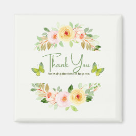 FLOWERS WATERCOLOR THANK YOU MAGNET