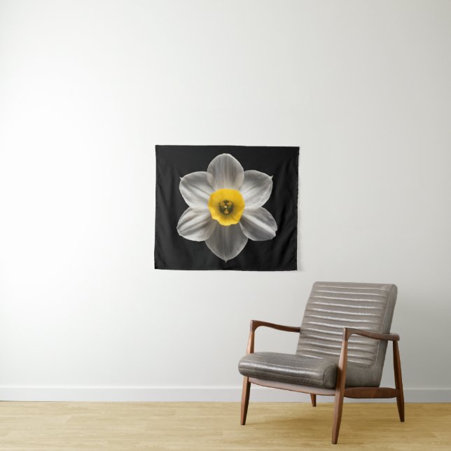 Flowers | White Daffodil Flower Wandteppich (Beispiel (Horizontal))