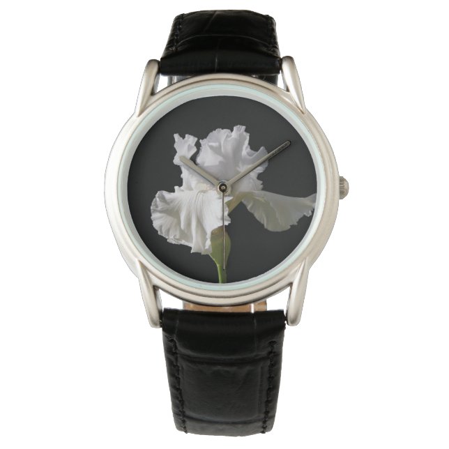 Flowers | White Iris Armbanduhr (Vorderseite)