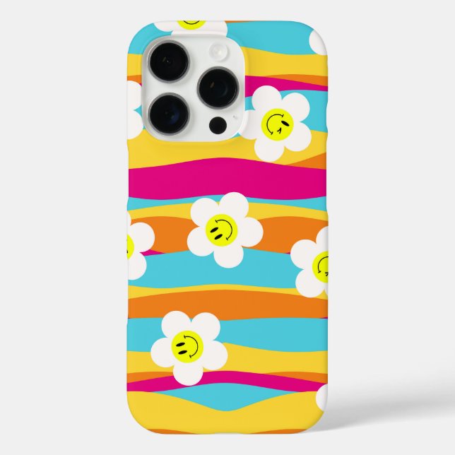 flowers with yellow centers showing smiley faces Case-Mate iPhone hülle (Rückseite)