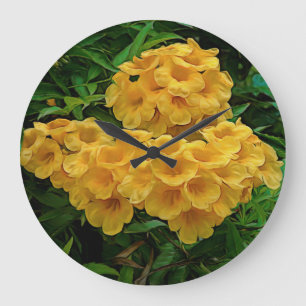 Flowers Yellow Tropical Ginger Thomas Große Wanduhr