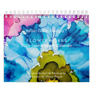 Flowerworks - 2026 Zwölf-Monatskunstkalender Kalender
