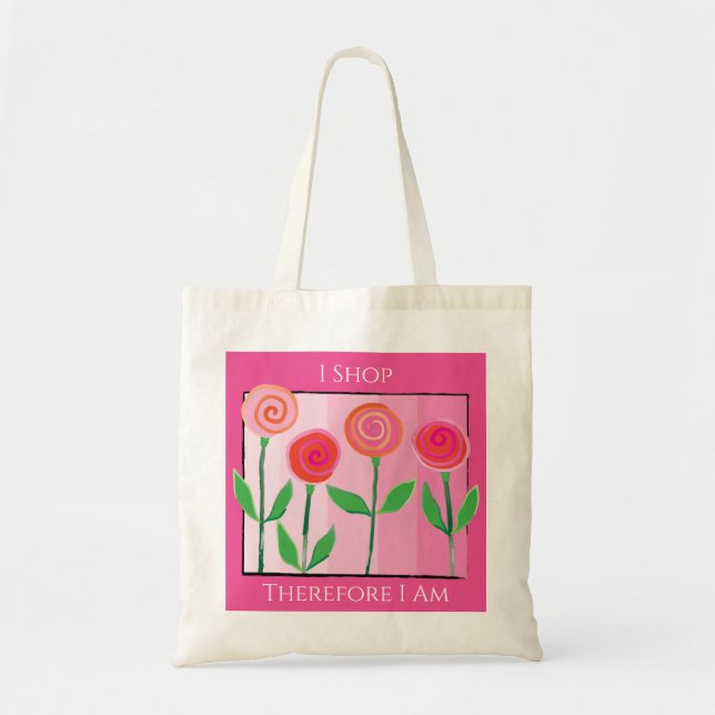 Flowery Shopping Day Budget Tote Bag Tragetasche (Vorne)