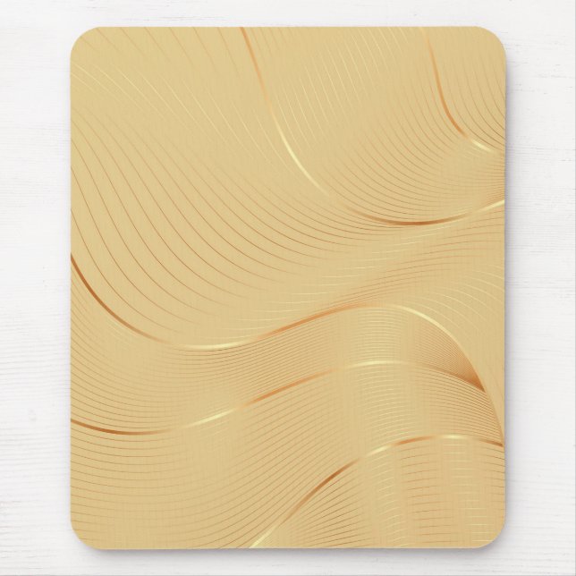 Flowing Gold Lines Luxury Abstract Background Art Mousepad (Vorne)