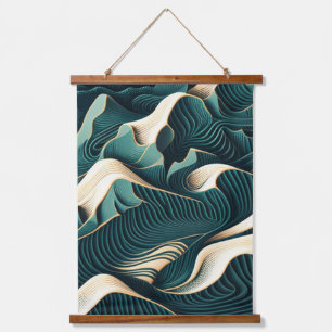 Flowing Harmony Wandteppich Mit Holzrahmen