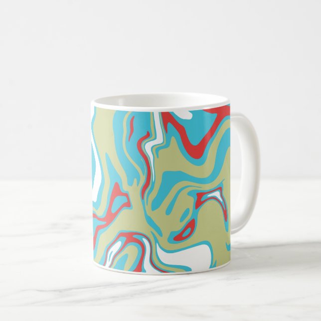 Flowing Liquid Curves and Color Bands Kaffeetasse (VorderseiteRechts)