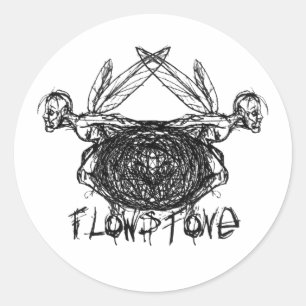 Flowstone Grafik Pixies Logo Runder Aufkleber