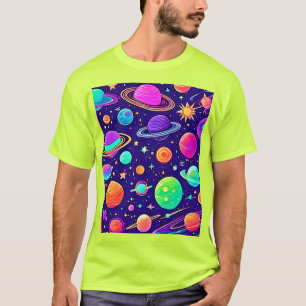 Flowy Neons: Planeten & Sterne T-Shirt