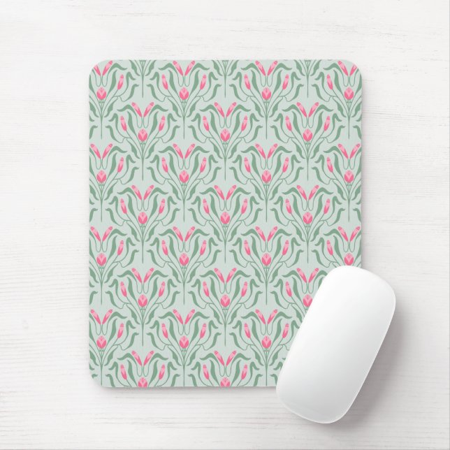 Flowy Pink Knospe  Mousepad (Mit Mouse)