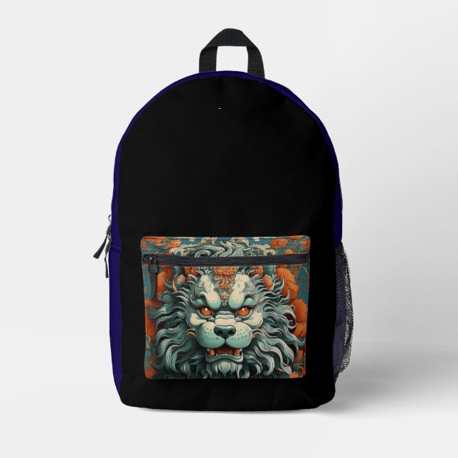 Flu Lion of Wisdom Bedruckter Rucksack (Vorderseite)