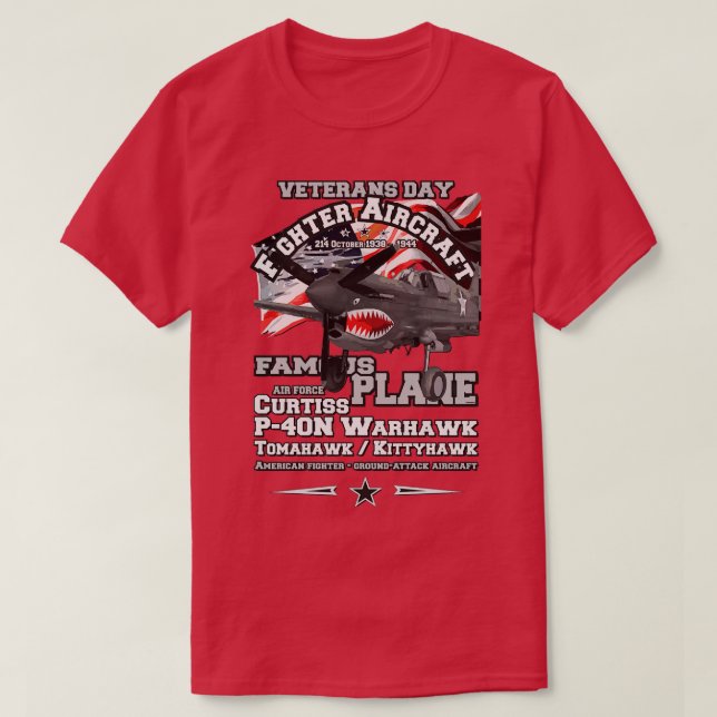 Fluch P40 Warhawk-Angriffsflugzeug T-Shirt (Design vorne)