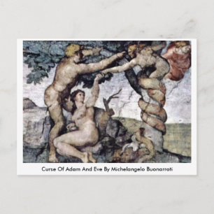 Fluch von Adam und Eva von Michelangelo Buonarroti Postkarte