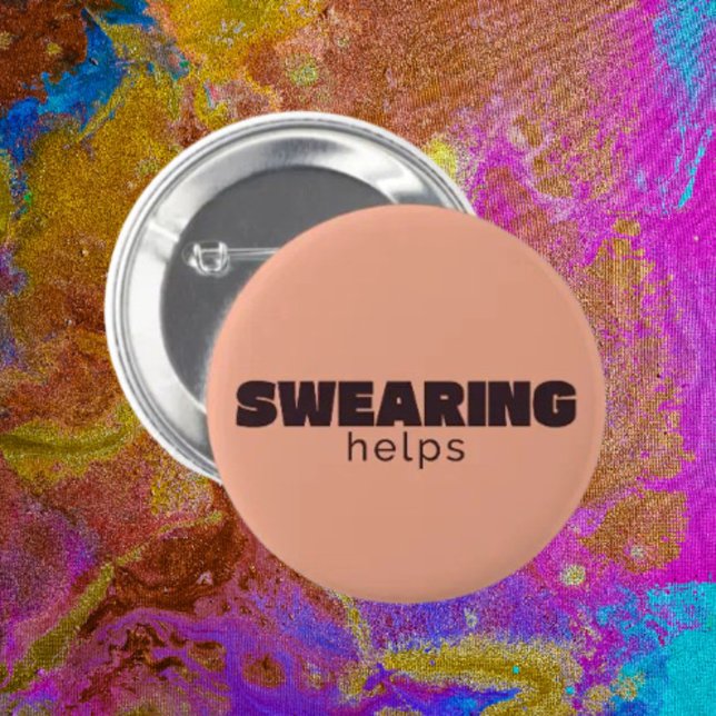 Fluchen Hilft Button – Lustiger Sarkastischer Pin (Von Creator hochgeladen)