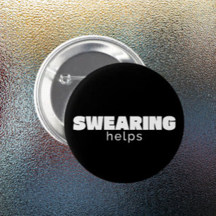 Fluchen Hilft Lustige Stressentlastung Zitat   Wei Button