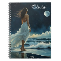 Flucht am Meer unter dem Mond | Küstenkunst