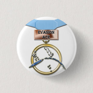 Flucht-Asmedaillenknopf Button