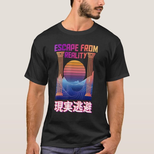 Flucht aus der Realität Vaporwave-Bekleidung T-Shirt (Vorderseite)