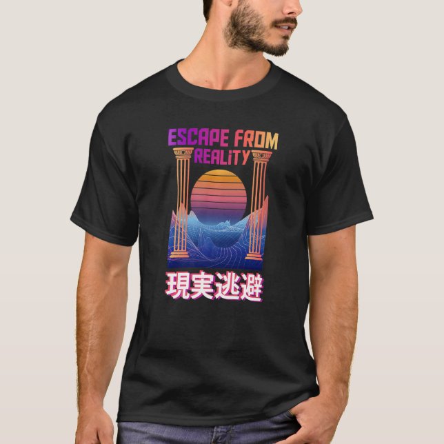 Flucht aus der Realität Vaporwave-Bekleidung T-Shirt (Vorderseite)