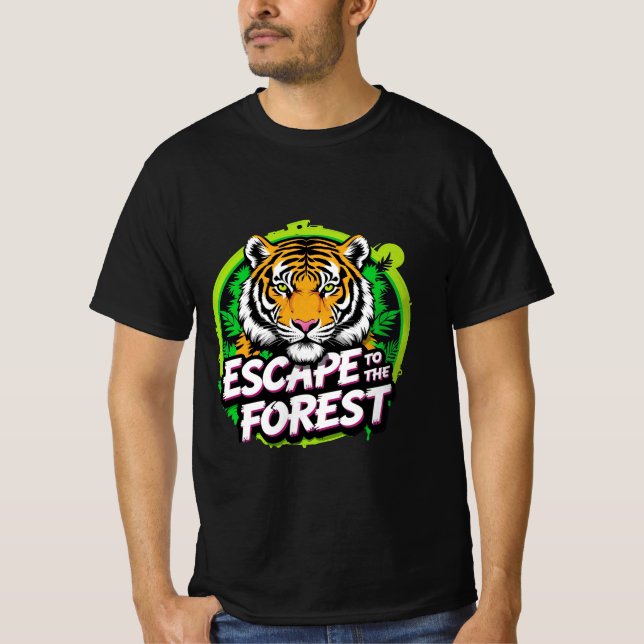 Flucht in den Wald Tiger T-Shirt (Vorderseite)