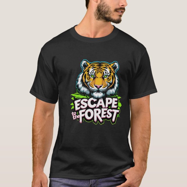 Flucht in den Wald Tiger T-Shirt (Vorderseite)