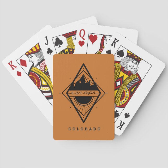 Flucht in die Berge Spielkarten Orange (Rückseite)