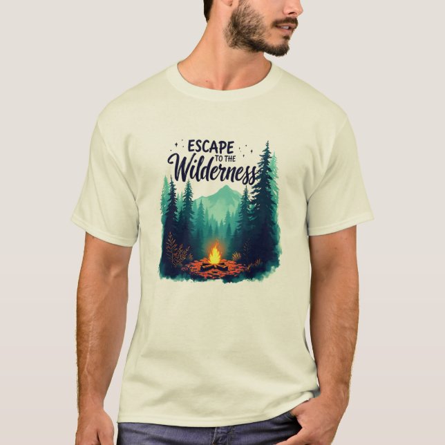 Flucht in die Wildnis - Campfire Berg T-Shirt (Vorderseite)