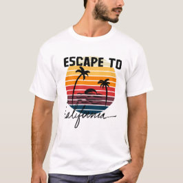 Flucht in Kalifornien Retro Vintage Sonnenuntergan T-Shirt