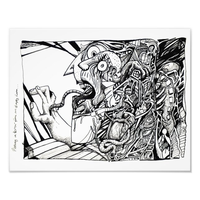 Flucht in Schrecken aus einem leeren Raum... Fotodruck (Vorne)