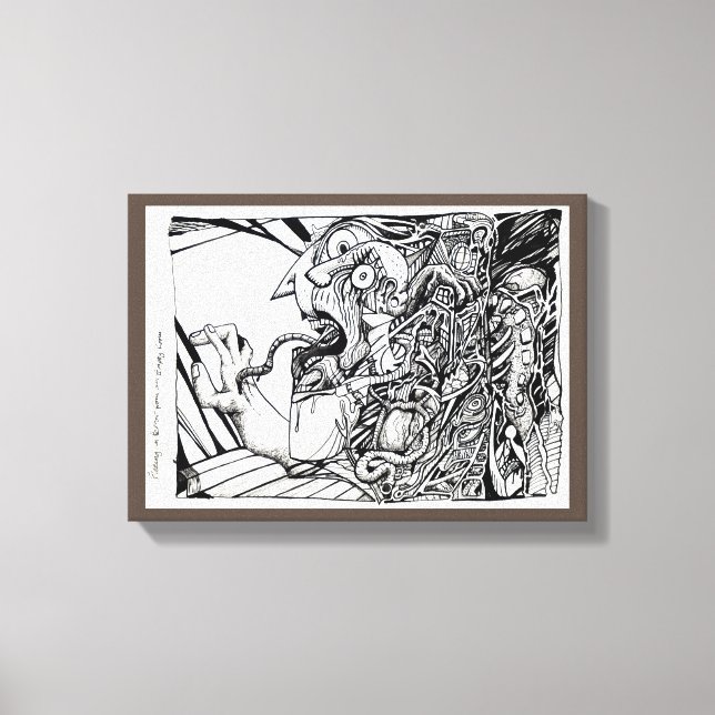 Flucht in Schrecken aus einem leeren Raum... Leinwanddruck (Vorderseite)