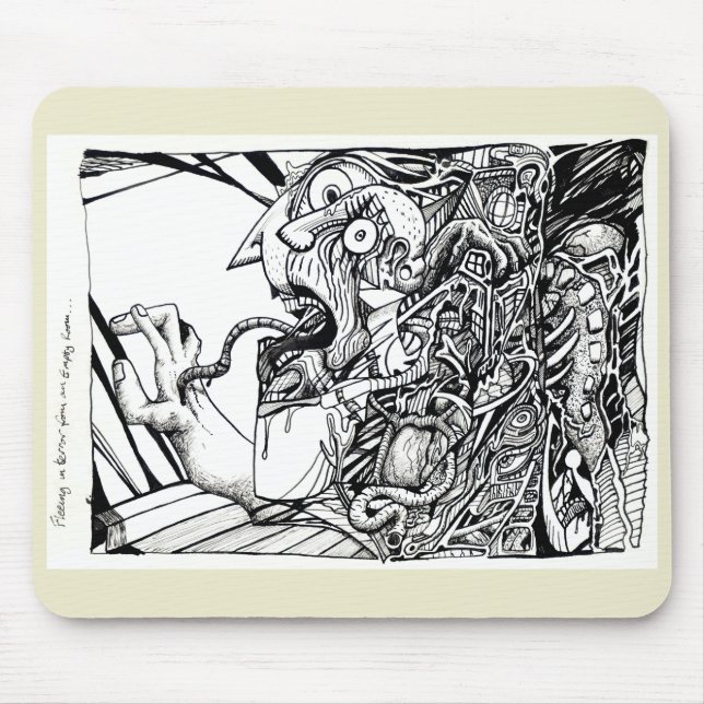 Flucht in Schrecken aus einem leeren Raum... Mousepad (Vorne)