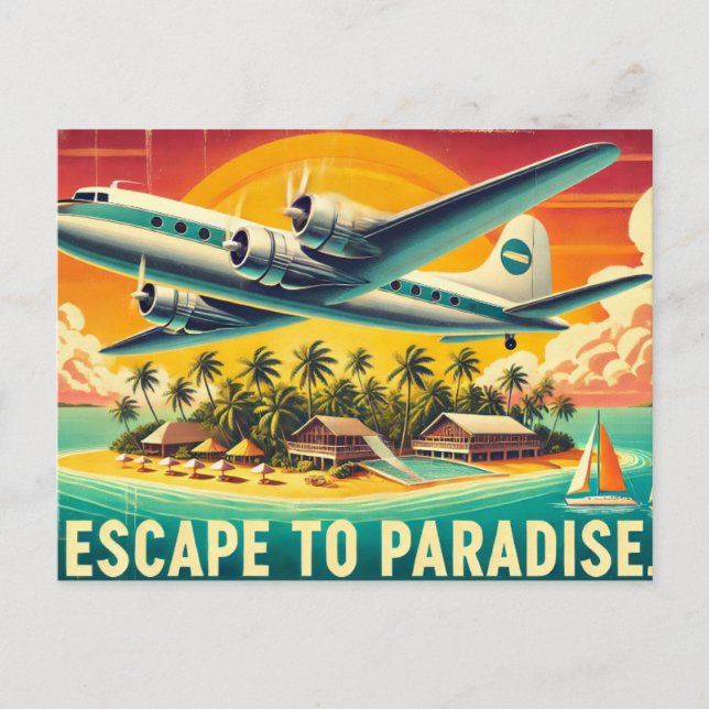 Flucht ins Paradies! Postkarte (Vorderseite)