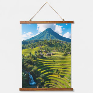 "Flucht nach Bali - Eine Mauer des Friedens und de Wandteppich Mit Holzrahmen