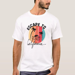 Flucht nach California Retro Vintagen Sonnenunterg T-Shirt