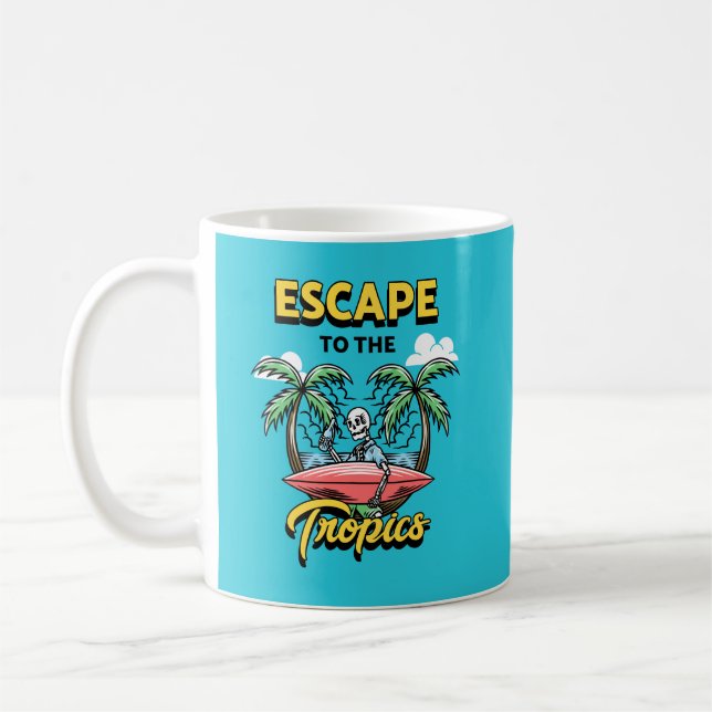 Flucht vor dem Tropenseelett Kaffeetasse (Links)