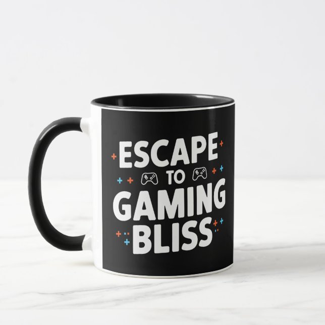 Flucht vor Glücksspielen, Tasse für Gamer (Links)