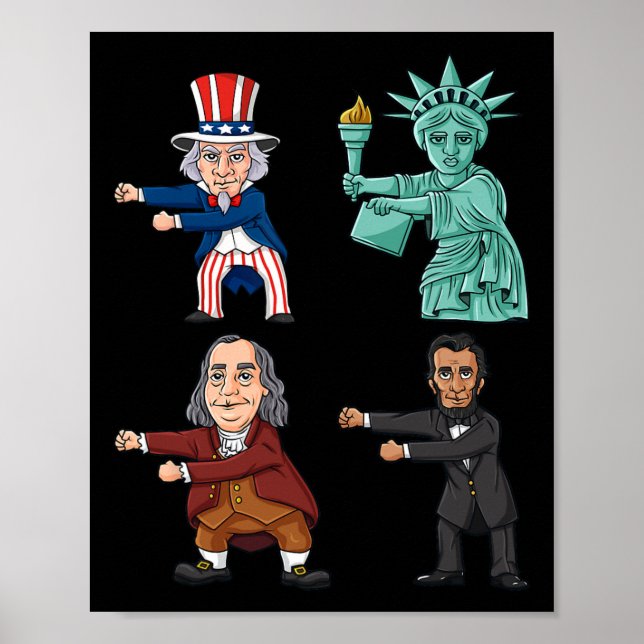 Flucht wie ein Boss Uncle Sam Ben Franklin Liberty Poster (Vorne)