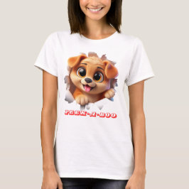 Flüchtige Blick-A-Boo 3d Design für Damen T-Shirt