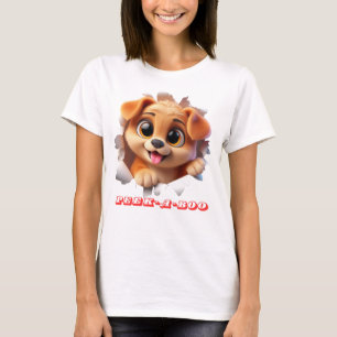 Flüchtige Blick-A-Boo 3d Design für Damen T-Shirt