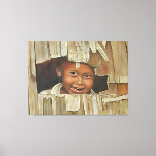 Flüchtige Blick-A-Boo Boy Canvas Print Leinwanddruck (Vorderseite)