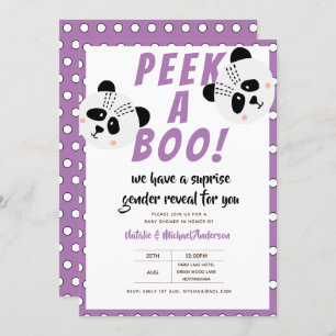 Flüchtige Blick-A-Boo Gender Reveal Panda Bear Lil Einladung
