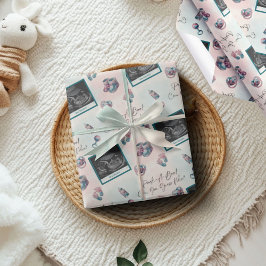 "Flüchtige Blick-A-Boo" Gender Reveal Ultrasound B Geschenkpapier