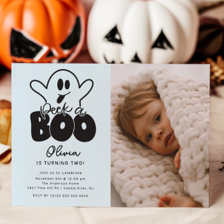 Flüchtige Blick A Boo Ghost Foto Geburtstag Einladung