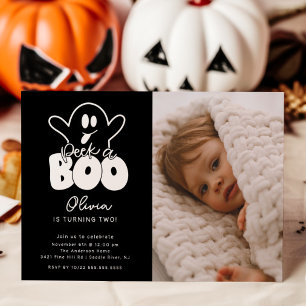 Flüchtige Blick A Boo Ghost Foto Geburtstag Einladung