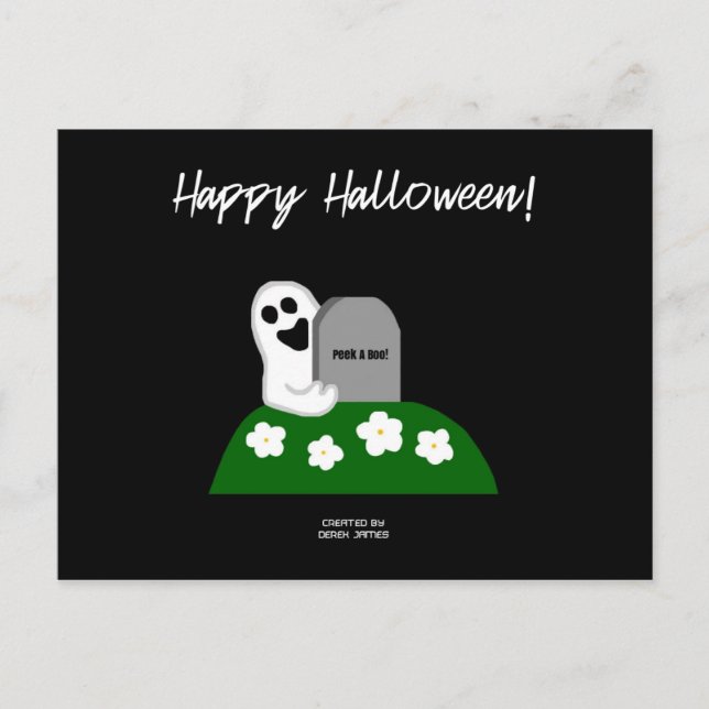 Flüchtige Blick A Boo Ghost Postkarte (Vorderseite)