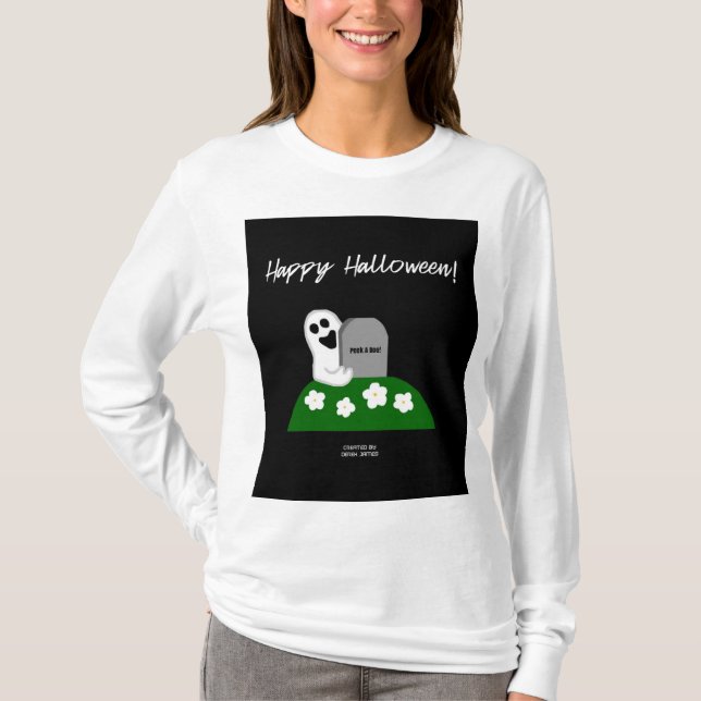 Flüchtige Blick A Boo Ghost Women's Long Sleeve Sh T-Shirt (Vorderseite)