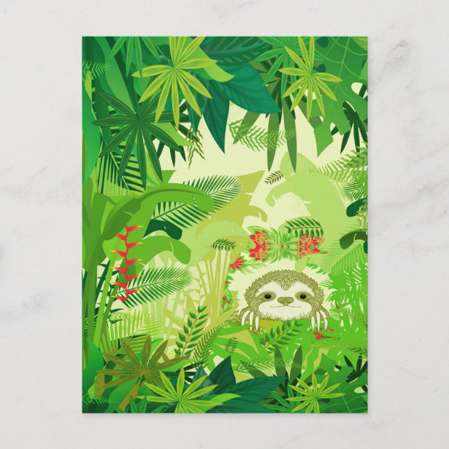 Flüchtige Blick a Boo Jungle Sloth Postkarte (Vorderseite)
