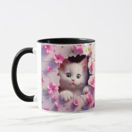 Flüchtige Blick-a-Boo Kitten Blossom Tasse