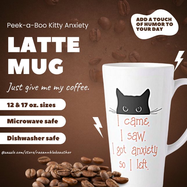 Flüchtige Blick-a-Boo Kitty Angst Latte Tasse (Von Creator hochgeladen)