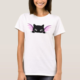 Flüchtige Blick-a-Boo Kitty Black Cat Peking T-Shirt