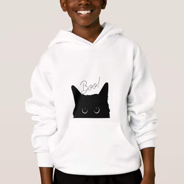 Flüchtige Blick A Boo Kitty Kids Hoodie (Vorderseite)